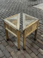 Rotan bijzettafeltjes / nachtkastjes, Huis en Inrichting, Tafels | Bijzettafels, Overige materialen, 55 tot 75 cm, Zo goed als nieuw