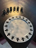 Alessi schaal met 6 servetringen, Overige materialen, Gebruikt, Schaal, Rond