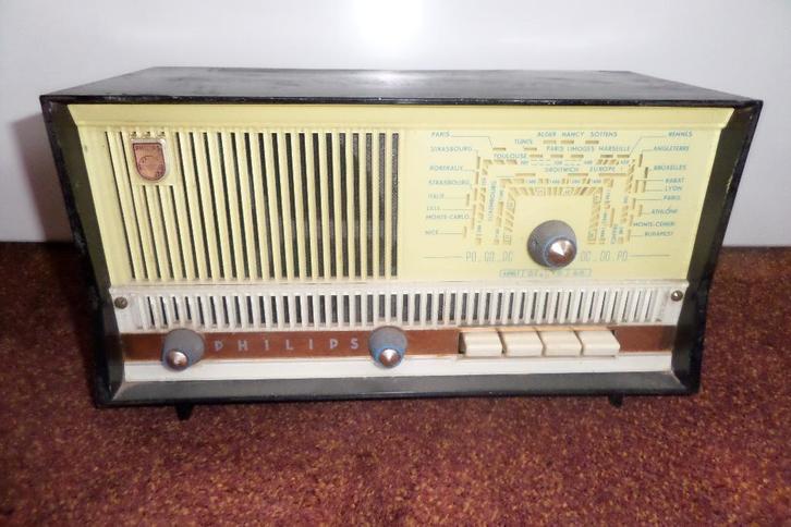Philips B2F90A buizenradio - 1960, Audio, Tv en Foto, Radio's, Gebruikt, Radio, Ophalen