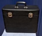 Vintage zwart leren archiefkoffer / platenkoffer, Ophalen of Verzenden, Huis en Inrichting