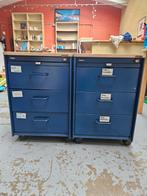 2 x Gispen Ladeblok Metaal op Wieltjes, Huis en Inrichting, Kasten | Ladekasten, Ophalen, Minder dan 50 cm, Gebruikt, 3 of 4 laden