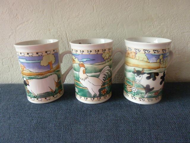 Mokken met Boerderij Dieren - 4 stuks, Huis en Inrichting, Keuken | Servies, Zo goed als nieuw, Kop(pen) en/of Schotel(s), Overige stijlen