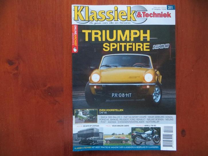 Klassiek & Techniek 311 Triumph Spitfire 1500, DAF 66, Simca, Boeken, Auto's | Folders en Tijdschriften, Nieuw, Volvo, Ophalen of Verzenden