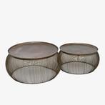 Bronzen Salontafel Set - Twee Tafels, Ophalen, Gebruikt
