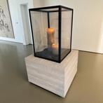 Windlicht merk pot&vaas incl travertinlook zuil, Huis en Inrichting, Ophalen, Zwart, Nieuw, Metaal