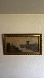 Kunst schilderij molen landschap polder, Ophalen