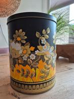 Mooi groot retro blik met Bloemenprint - 22cm, Huis en Inrichting, Minder dan 50 cm, Gebruikt, Minder dan 50 cm, Ophalen of Verzenden