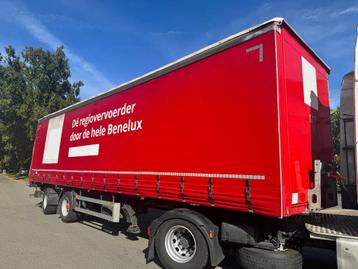 Tirsan 2 ass gestuurde schuifzeil oplegger met alu borden beschikbaar voor biedingen