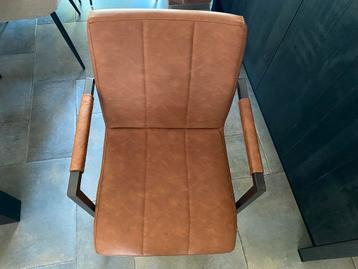 2x Cognac Eetkamerstoelen Keuken Tafelstoelen Landelijk beschikbaar voor biedingen