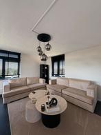 Beige velvet bankstel, Ophalen of Verzenden, Zo goed als nieuw