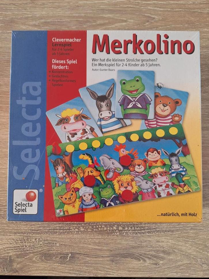 Merkelino Selecta Geheugenspel - Nieuw in Verpakking!, Hobby en Vrije tijd, Gezelschapsspellen | Bordspellen, Nieuw, Drie of vier spelers