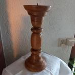 Handgedraaide Eikenhouten Kandelaar, Antiek en Kunst, Ophalen of Verzenden, Overige materialen