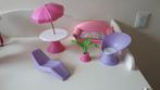 14... barbie tafel en stoel Mattel, Kinderen en Baby's, Speelgoed | Poppen, Gebruikt, Ophalen of Verzenden, Barbie