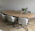 Eiken tafel eettafel | Rond | Ovaal | Deens | Boomstam, Eikenhout, Ophalen of Verzenden, Vijf personen of meer, Rechthoekig