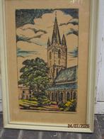 Hervormde Kerk Kapelle Zeeland, Mooie Aquarel/litho, Antiek en Kunst, Ophalen