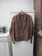 Jasje, Bruin, Maat 44, Merk Véchy, Niet gevoerd, 100% Linnen, Véchy,, Bruin, Maat 42/44 (L), Ophalen of Verzenden