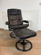 Vintage Ikea verstelbare leren stoel met voetenbank, Ophalen, Zo goed als nieuw