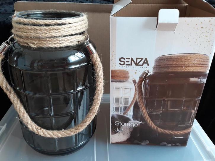 SENZA opbergpot / windlicht met touw, Tuin en Terras, Bloempotten, Nieuw, Overige materialen, Binnen, Minder dan 40 cm, Minder dan 25 cm