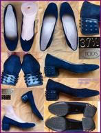TOD'S donkerblauwe leren pumps met blokhakken maat 37,5, Blauw, Zo goed als nieuw, TOD'S, Ballerina's