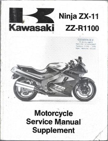 Kawasaki Ninja ZX11 ZZ R1100 supplement manual (7486z) motor beschikbaar voor biedingen