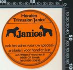 Sticker: Honden Trimsalon Janice - Sneek, Ophalen of Verzenden, Zo goed als nieuw, Dier en Natuur