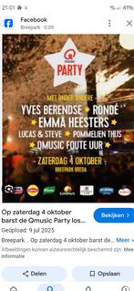 4x qmusic party 4 oktober breda, Tickets en Kaartjes, Drie personen of meer, Oktober