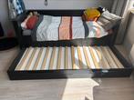 Zwart bed, nachtkastje en kledingkast, Ophalen, Gebruikt, Eenpersoons
