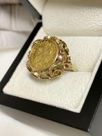 14 Karaat Gouden Munt Ring 1/4 Dukaat Salzburg 1704, Onbekend, Ophalen of Verzenden, Zo goed als nieuw, 17 tot 18