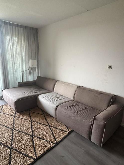 Beige hoekbank, Huis en Inrichting, Banken | Bankstellen, Vierpersoons of meer, Stof, Ophalen