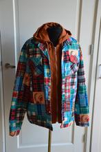 Schots geruite patchwork tussendoor jas met rits en capuchon, Ophalen of Verzenden, Nieuw, Maat 56/58 (XL)