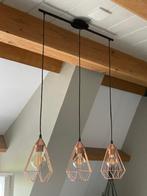 Hanglamp diamant-vorm 3 lampen koper kleur, Huis en Inrichting, Lampen | Hanglampen, Overige materialen, Ophalen of Verzenden