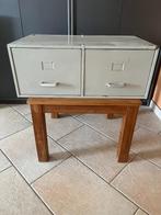 Vintage industriële dubbele ladekast . Stapelbaar ., Ophalen, Gebruikt, 1 of 2 laden, 50 tot 100 cm