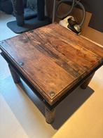 Teak hout bijzettafel, Minder dan 55 cm, Gebruikt, Rechthoekig, Hout