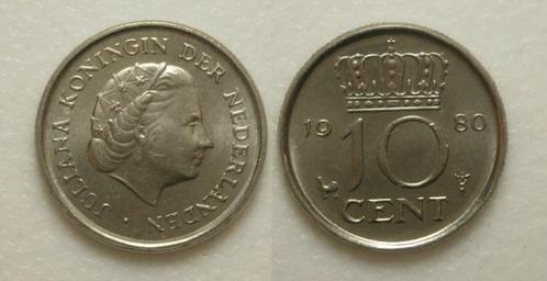 PD02608 Juliana 10 cent 1980, Postzegels en Munten, Munten | Nederland, Losse munt, 10 cent, Koningin Juliana, Ophalen of Verzenden