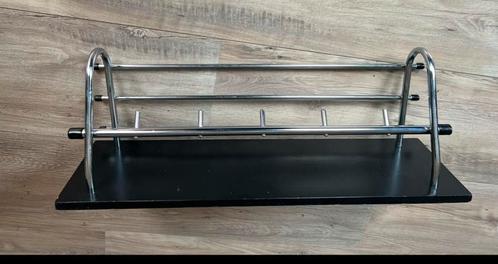 vintage sixties chromen buisframe wandkapstok met hoedenplan, Huis en Inrichting, Woonaccessoires | Kapstokken, Zo goed als nieuw
