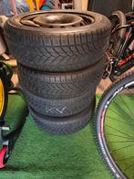 15" stalenvelgen met winterbanden 4x100, Auto-onderdelen, Banden en Velgen, Ophalen, 15 inch, Winterbanden, Banden en Velgen