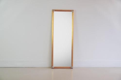 gouden rechthoekige spiegel zilveren bladeren, Huis en Inrichting, Woonaccessoires | Spiegels, Gebruikt, Minder dan 50 cm, 100 tot 150 cm