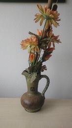 Retro vintage oorvaas vaasje met kunstbloemen Jasba groen, Ophalen of Verzenden, Huis en Inrichting