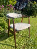 Vintage houten stoel met stoffen bekleding, Ophalen