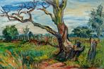 Herbert Fiedler - Landschap in Laren (1936), Antiek en Kunst, Ophalen of Verzenden