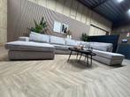 ZGAN Ribstof U-Bank / Hoekbank - Licht Grijs - 399cm, Ophalen, Grote ribstof hoekbank plofbank loungebank comforfabel, -, -