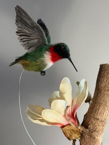 TE KOOP Mooi Kolibrie vogeltje vilt handgemaakt beschikbaar voor biedingen