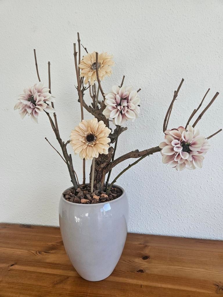 Opgemaakte pot pastel bloemen, Ophalen of Verzenden