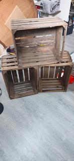 5 Vintage Fruitkistjes - Decoratief & Praktisch, Minder dan 50 cm, Gebruikt, Grenenhout, Minder dan 50 cm