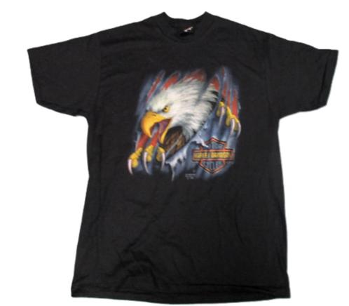 HARLEY DAVIDSON VINTAGE BLACK T-SHIRT 3D EMBLEM EAGLE CLAW S, Kleding | Heren, T-shirts, Nieuw, Maat 56/58 (XL), Zwart, Ophalen