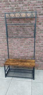 Industriële Garderobe Kapstok Schoenenrek met bankje 186cm, Nieuw, Ophalen of Verzenden, Metaal, Staande kapstok