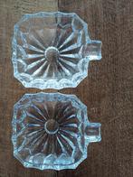 2 Kristallen Asbakjes / Theetipjes, Ophalen of Verzenden