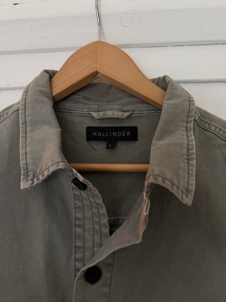 Hallinger overhemd - Maat L - Groen, Kleding | Heren, Ophalen of Verzenden, Zo goed als nieuw, Maat 52/54 (L), Groen