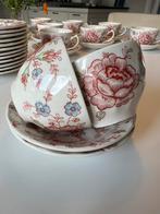 Theeservies gebaksbordjes Johnsonbro’s rose chintz 24x, Ophalen of Verzenden