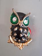 Vintage uilen broche, Ophalen of Verzenden, Zo goed als nieuw, Minder dan 4 cm, Overige materialen